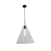 PENDANT FITTING, 440MM, MATT BLACK+CLEAR GLASS - KAV426/04