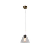 PENDANT FITTING, 200X300MM, ANTIQUE BRASS+CLEAR GLASS CONE - KAV432/36