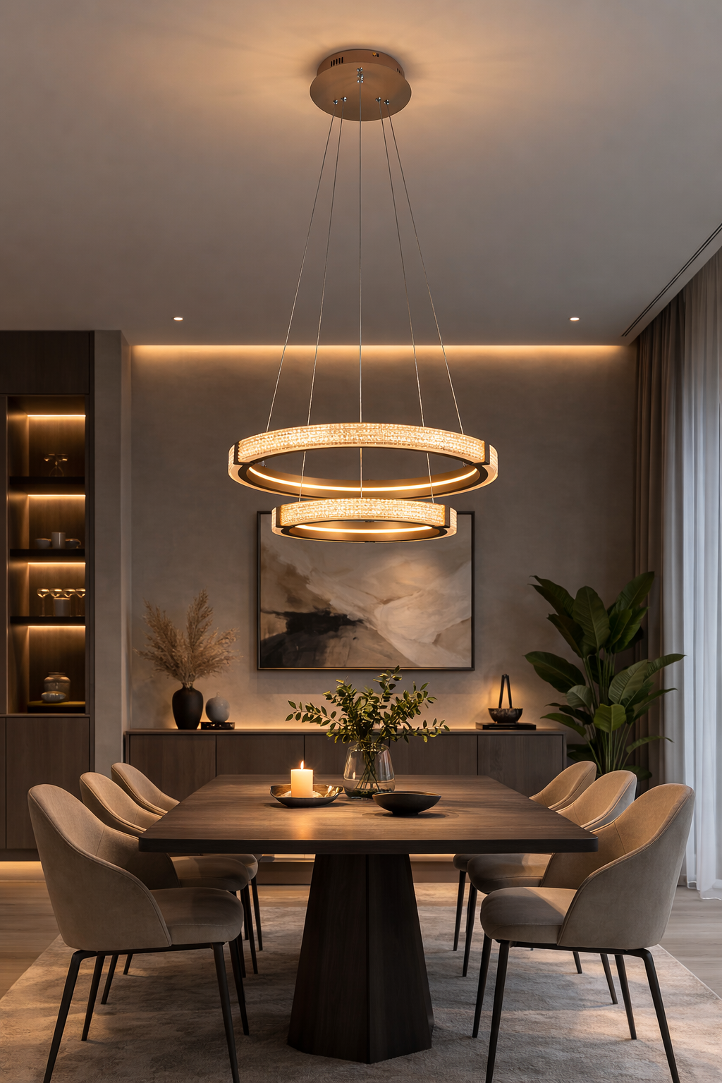 PENDANT FITTING, LED 48W 600X400X1500 CHAMPAGNE GOLD, 3CCT DIM - KAV920/2P - Image 2