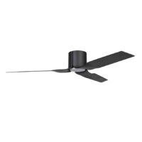FLUSH-MOUNT CEILING FAN - 3 BLADE, 22W LED, 6SPEED + REMOTE, BLACK - ASHTON - LTG123/04