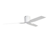 FLUSH-MOUNT CEILING FAN - 3 BLADE, 18W LED, 6SPEED + REMOTE, WHITE - ASHTON - LTG123/25