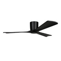 FLUSH-MOUNT CEILING FAN - 3 BLADE, NO LIGHT + REMOTE, BLACK - EMILY - LTG121/04