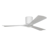 FLUSH-MOUNT CEILING FAN - 3 BLADE, NO LIGHT + REMOTE, WHITE - EMILY - LTG121/25