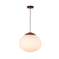 Pendant Fitting, Dark Walnut & Glass, 320mm, E27 - LLG156
