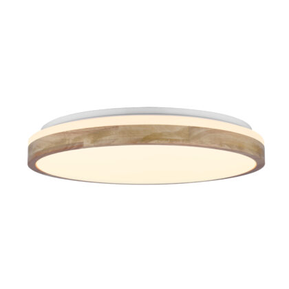 CEILING FITTING LED 48W 390X90 BRODSKY 3CCT/REM WHITE & WOOD – ASG134/3CCT