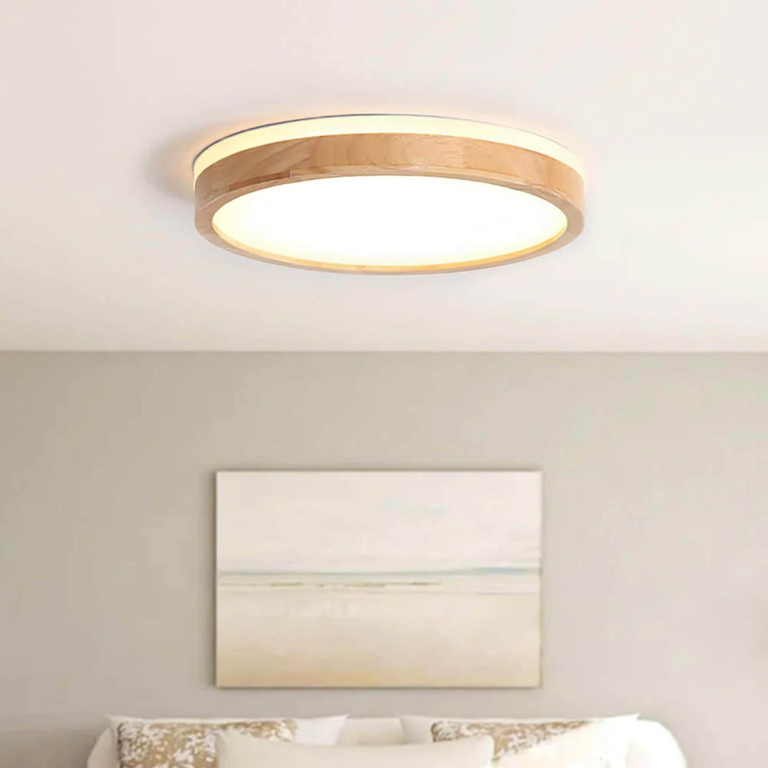 CEILING FITTING LED 48W 390X90 BRODSKY 3CCT/REM WHITE & WOOD - ASG134/3CCT - Image 2