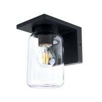 WALL LANTERN D/T 1XE27 ALUMINIUM & CLEAR GLASS BLACK - GTL364/04