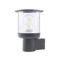WALL LANTERN U/T 1XE27 ALUMINIUM & CLEAR GLASS GREY - GTL365/14