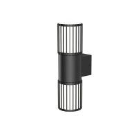 WALL FITTING 2XE27 IP54 PC DIFF BLACK - GTL619/04