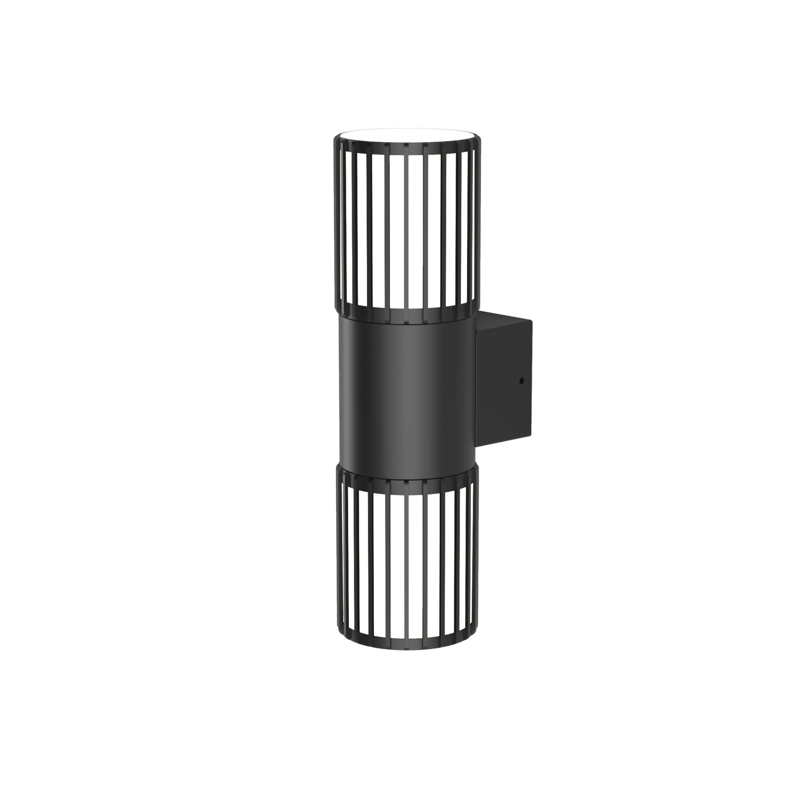 WALL FITTING 2XE27 IP54 PC DIFF BLACK - GTL619/04