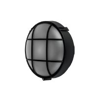 BULKHEAD 1LT E27 ROUND 2200MM GRID IP44 BLACK - LGW2541/04
