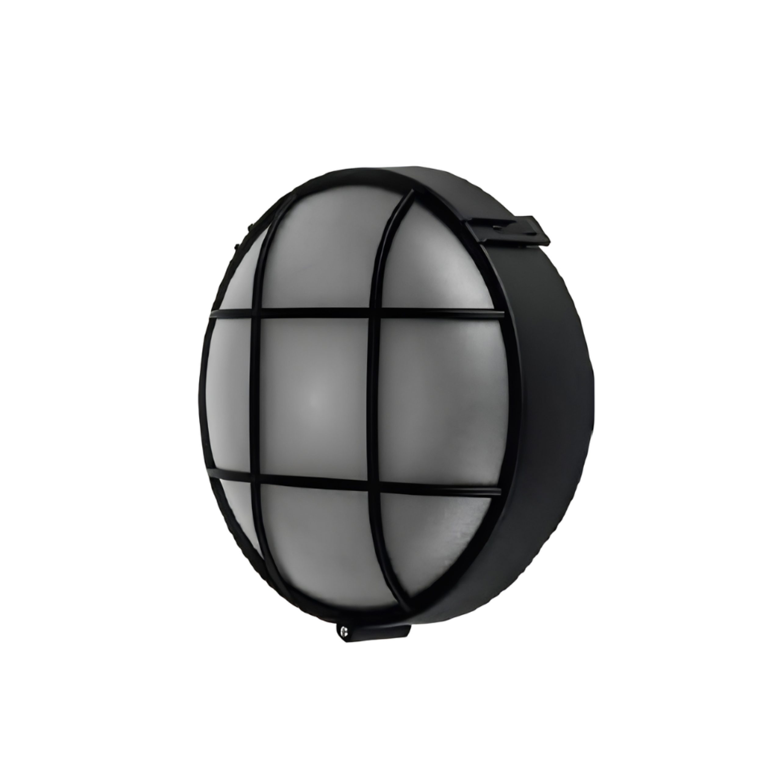 BULKHEAD 1LT E27 ROUND 2200MM GRID IP44 BLACK - LGW2541/04