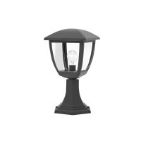 LANTERN PILLAR E27 190X190X358MM IP44 BLACK - LGW407/04