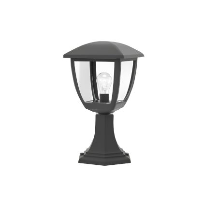 LANTERN PILLAR E27 190X190X358MM IP44 BLACK – LGW407/04
