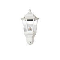 WALL LANTERN E27 PC CLEAR DIFFUSER IP44 WHITE - LGW487/25