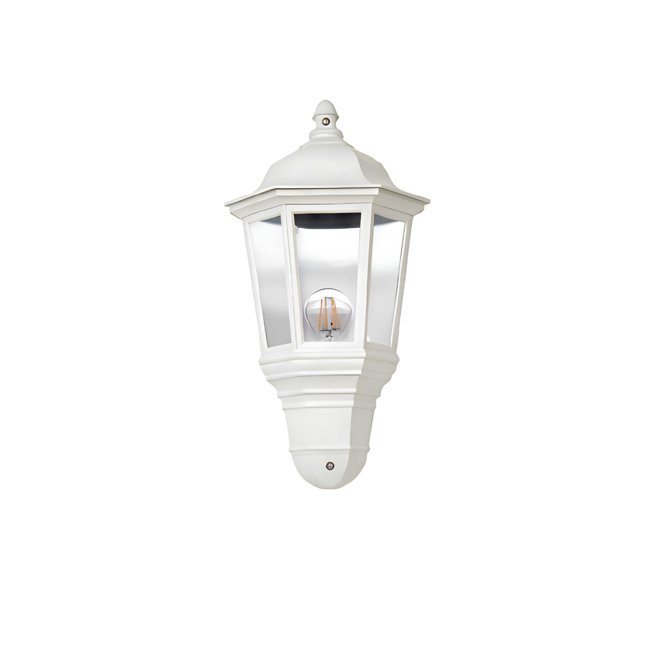 WALL LANTERN E27 PC CLEAR DIFFUSER IP44 WHITE - LGW487/25